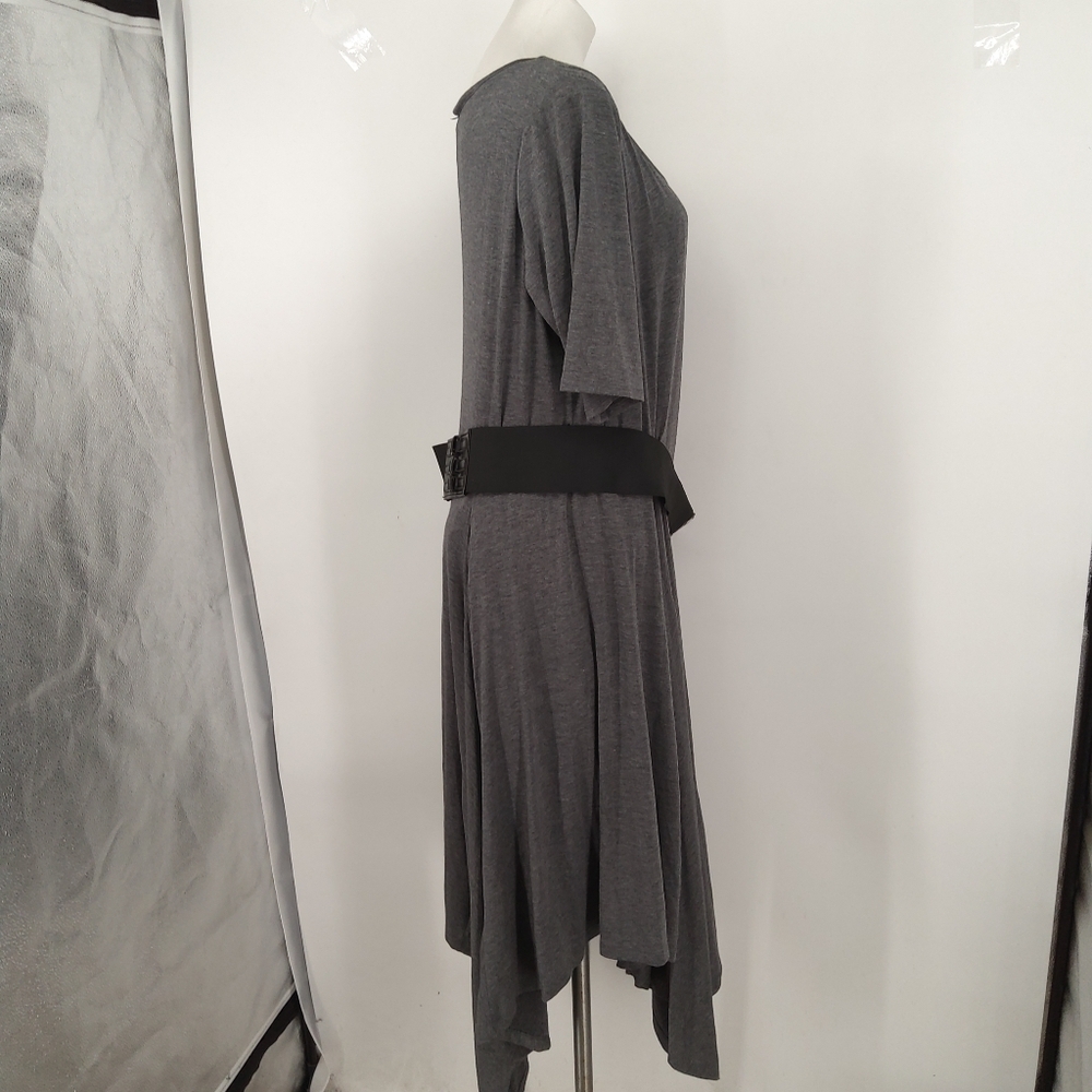 SIGNATURE BY ROBBIE BEE 20W SCOOP NECK ASYMMETRICAL MIDI DRESS - Picture 5 of 9